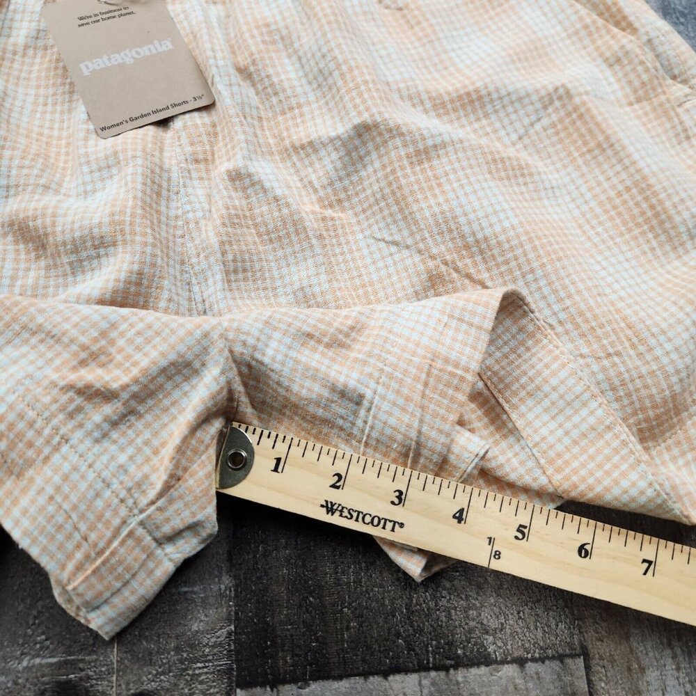 Womens Patagonia size L Large Garden Island Shorts 3 1/2" Plaid Hemp Baggies - Picture 5 of 5